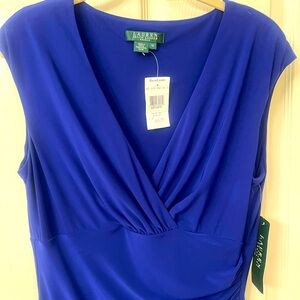 Lauren -Ralph Lauren Sheath Knit Dress Royal blue (Cannes Blue on tag) 12